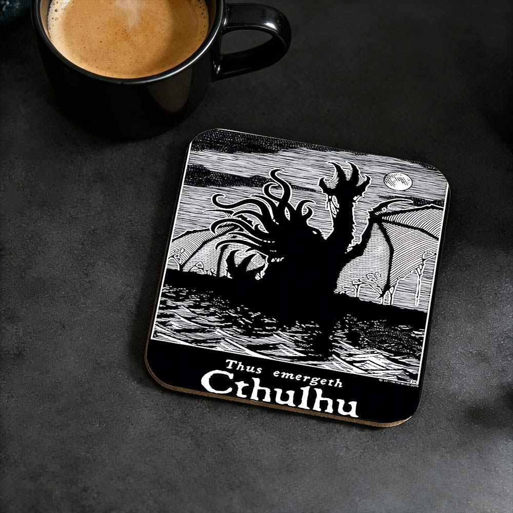 Thus Emergeth Cthulhu Cork Coasters