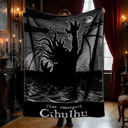Thus Emergeth Cthulhu Flannel Blanket