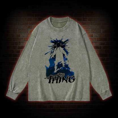 The Thing Horror Movie Washed Long-Sleeve T-shirt