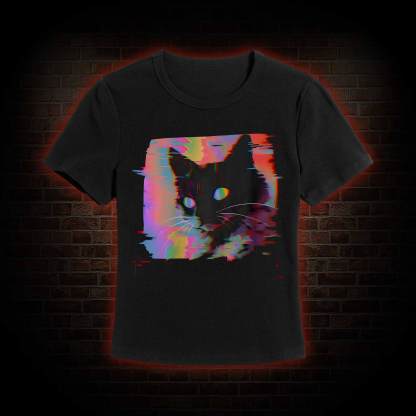 Psychedelic Weirdcore Cat Slim Fit T-Shirt