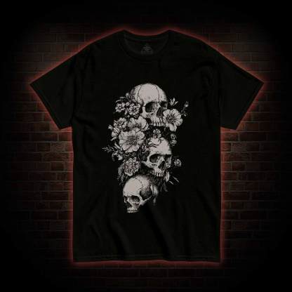 Floral Skull Gothic T-shirt