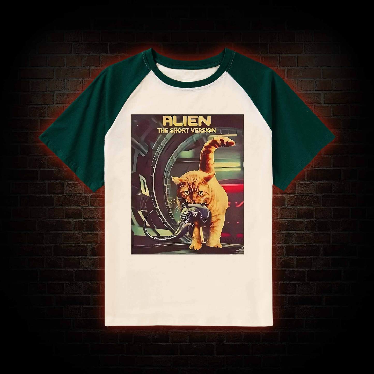 Alien Cat Raglan T-shirt