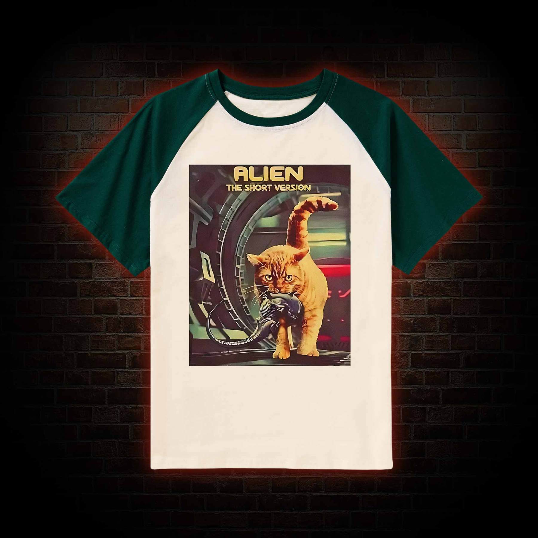 Alien Cat Raglan T-shirt