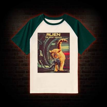 Alien Cat Raglan T-shirt