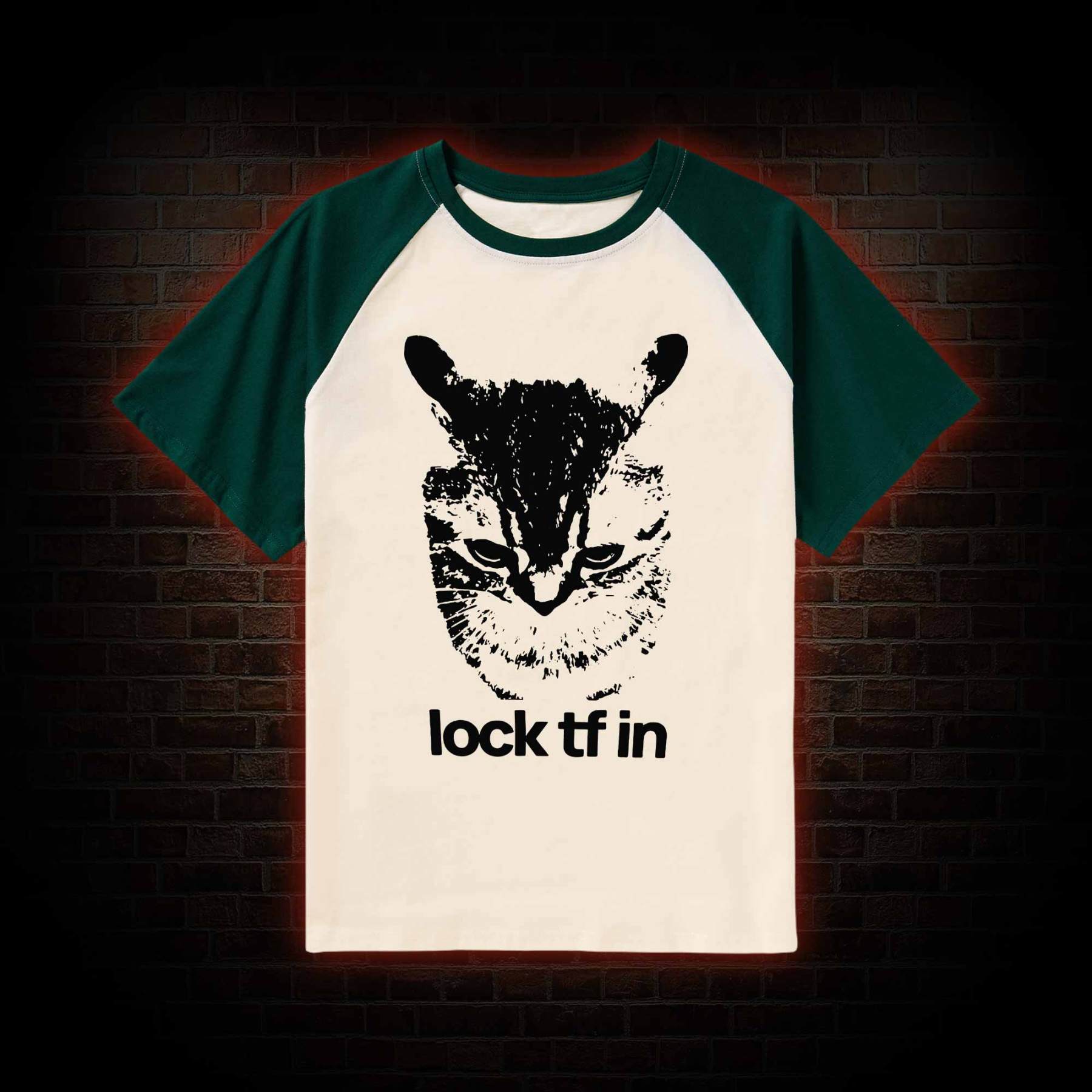 Lock TF in Cat Raglan T-shirt