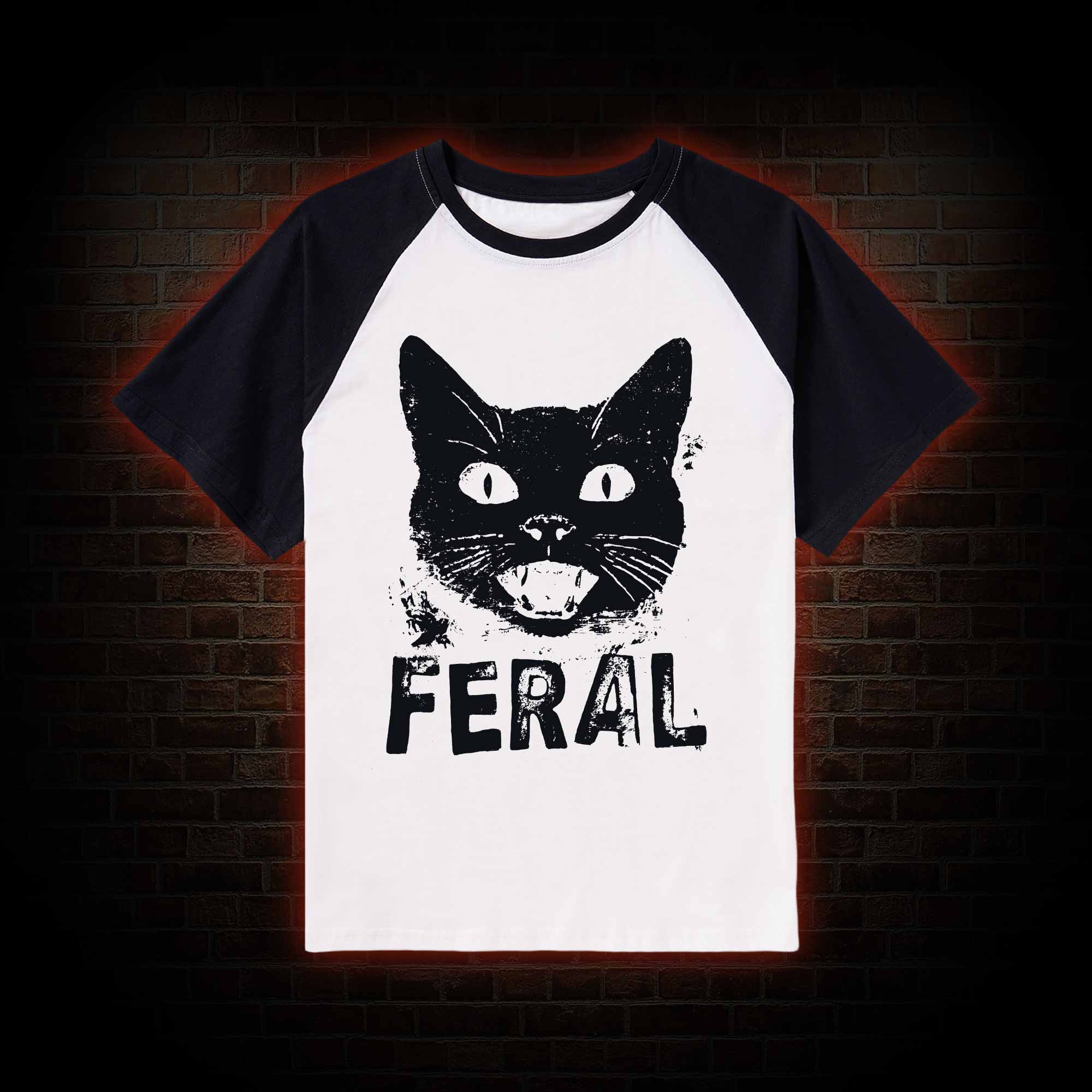 Feral Cat Raglan T-shirt