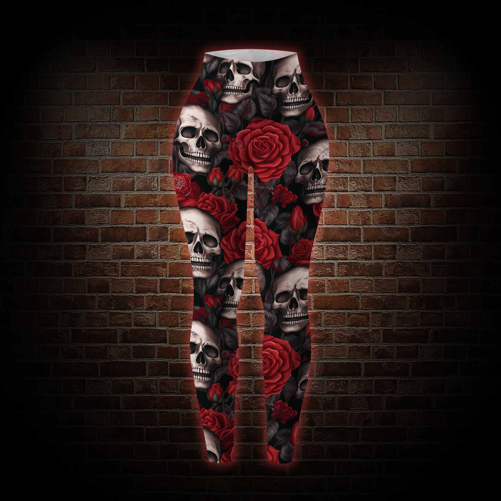 Skull and Roses Women's Tight-Fitting Pants