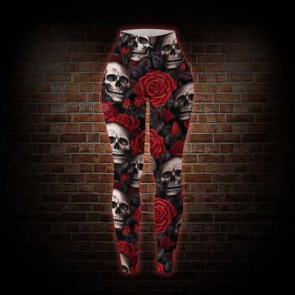 Skull and Roses Women's Tight-Fitting Pants