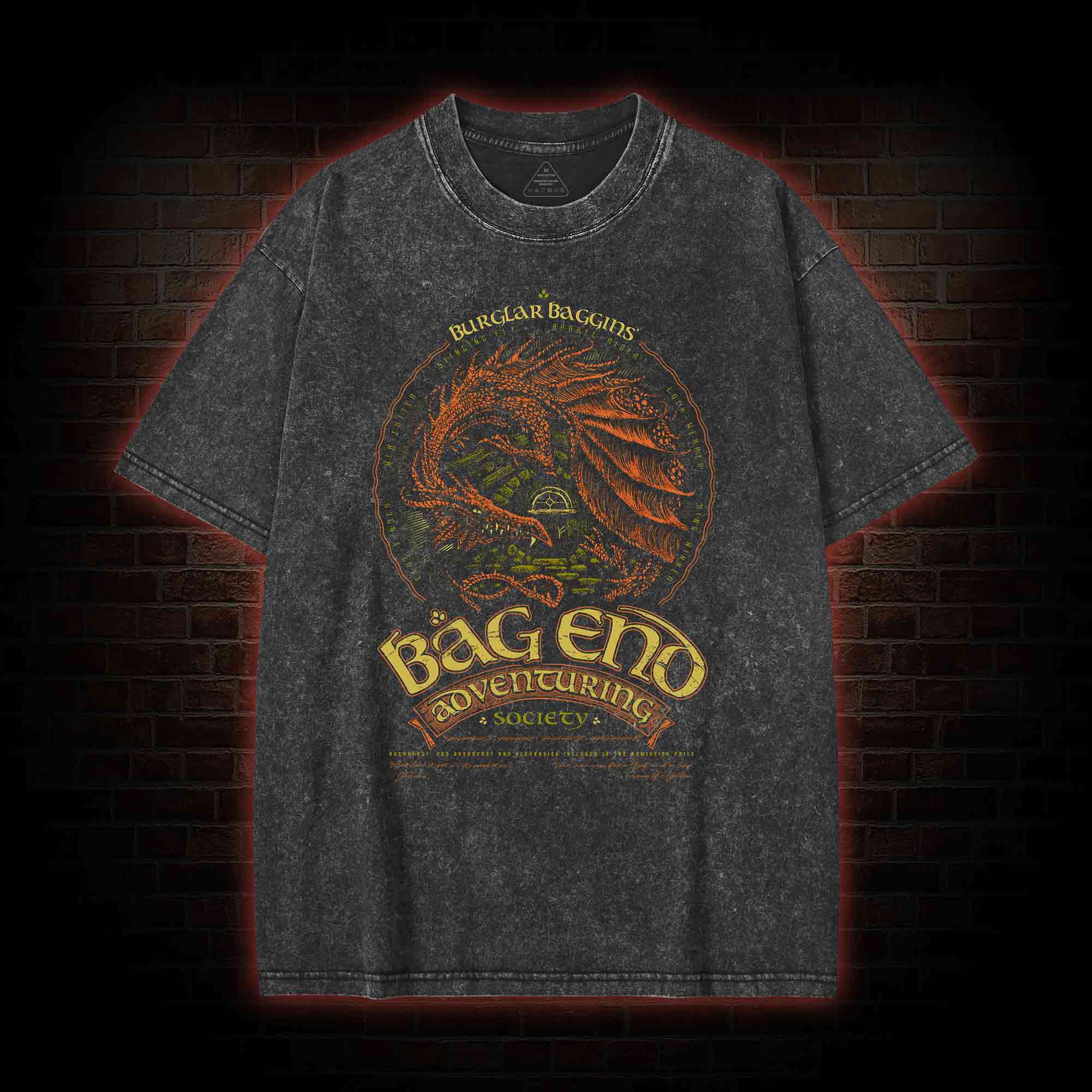 Halflings Adventuring Society Washed T-shirt