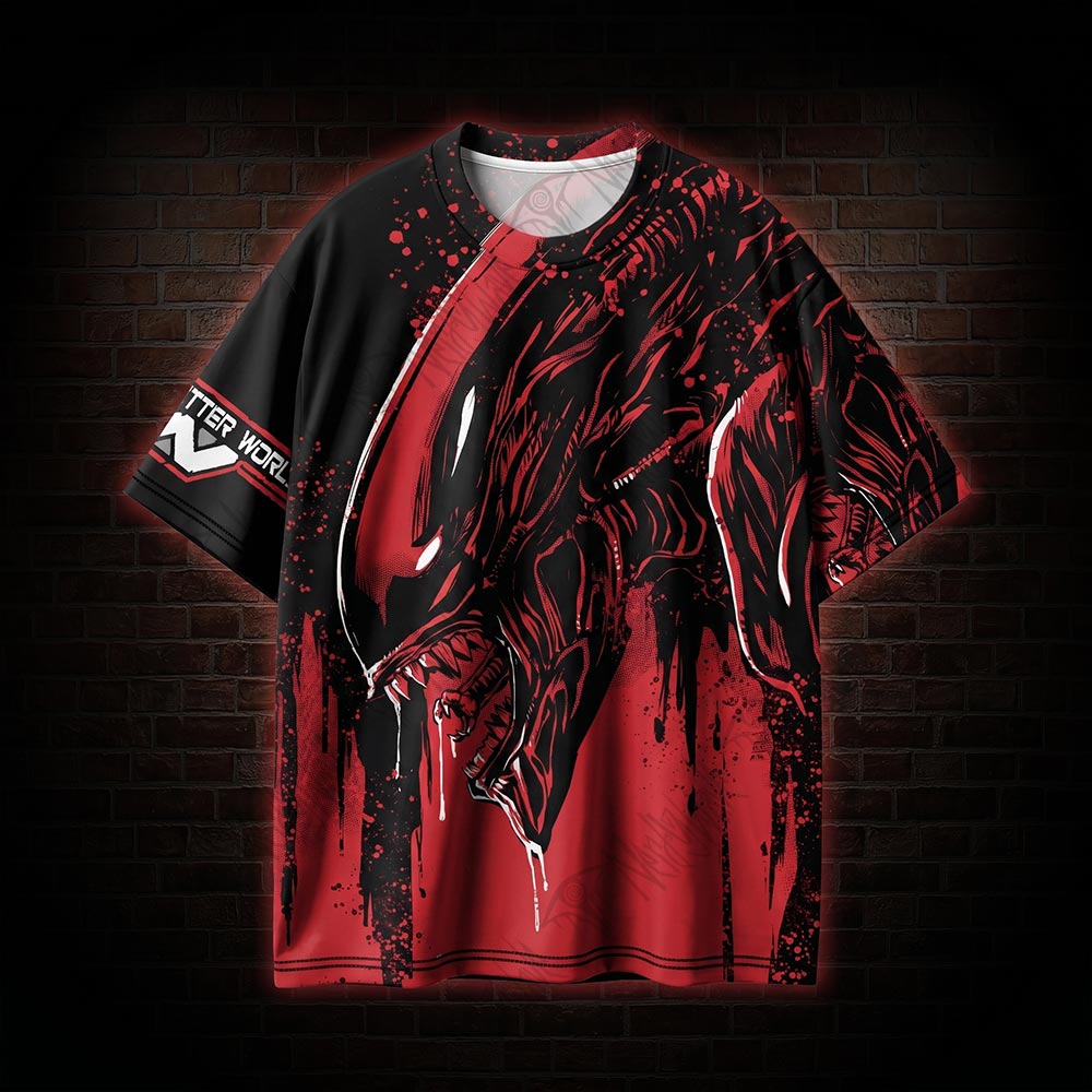 Retro Alien Building Better Worlds Graphic T-shirt