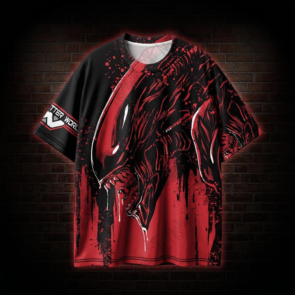 Retro Alien Building Better Worlds Graphic T-shirt