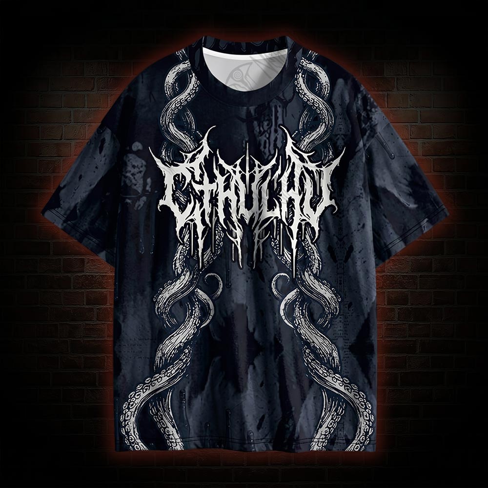 Retro Cthulhu Occult Graphic T-shirt