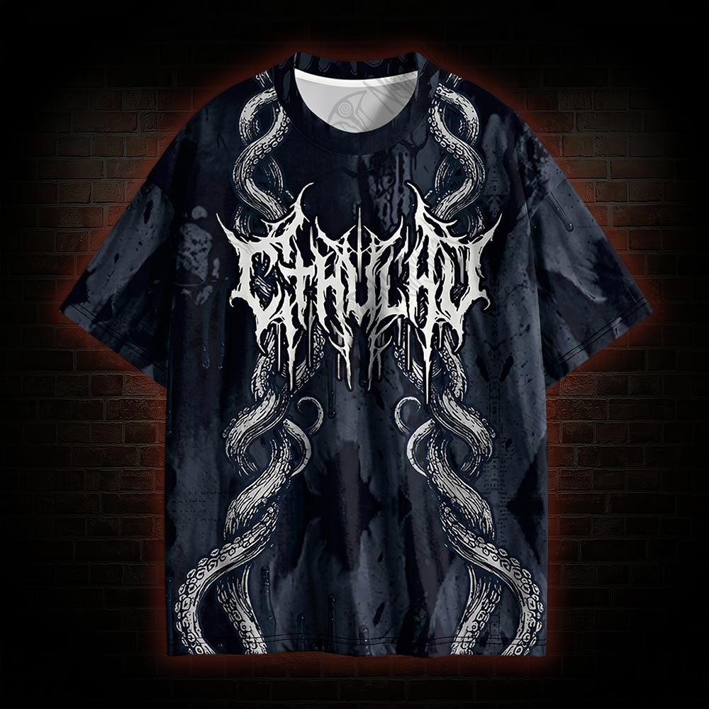 Retro Cthulhu Occult Graphic T-shirt