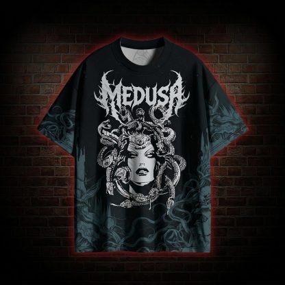 Retro Medusa Horror Graphic T-shirt