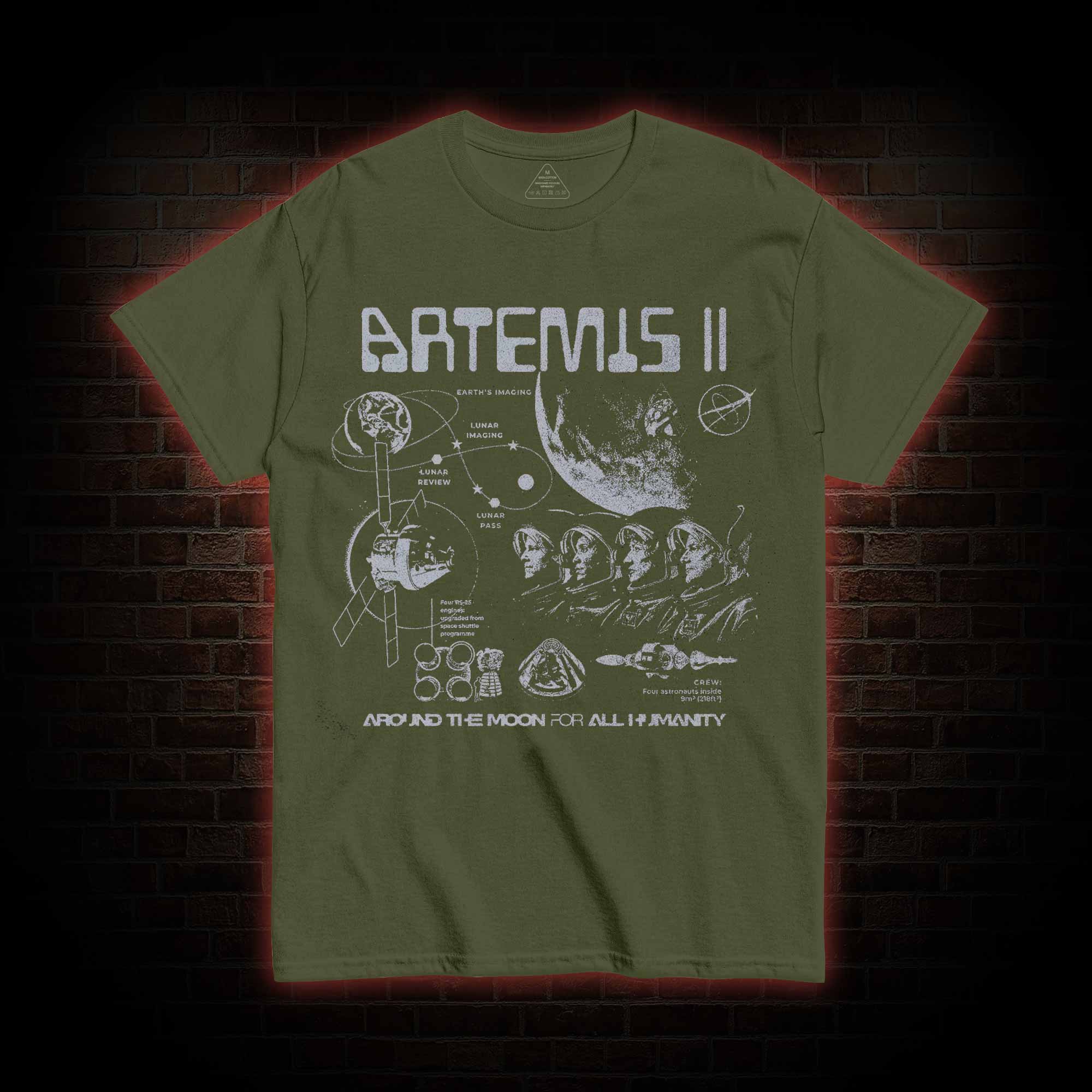 Around the Moon for All Humanity T-shirt