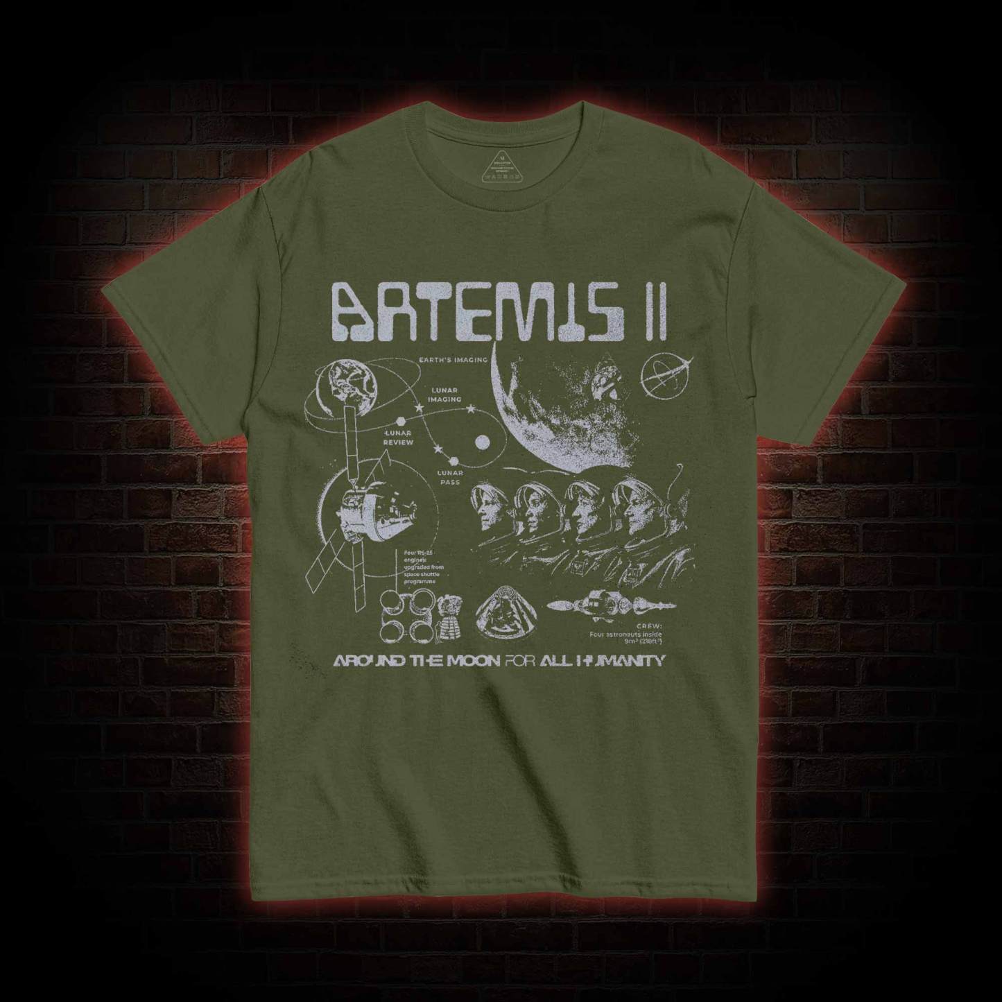 Around the Moon for All Humanity T-shirt