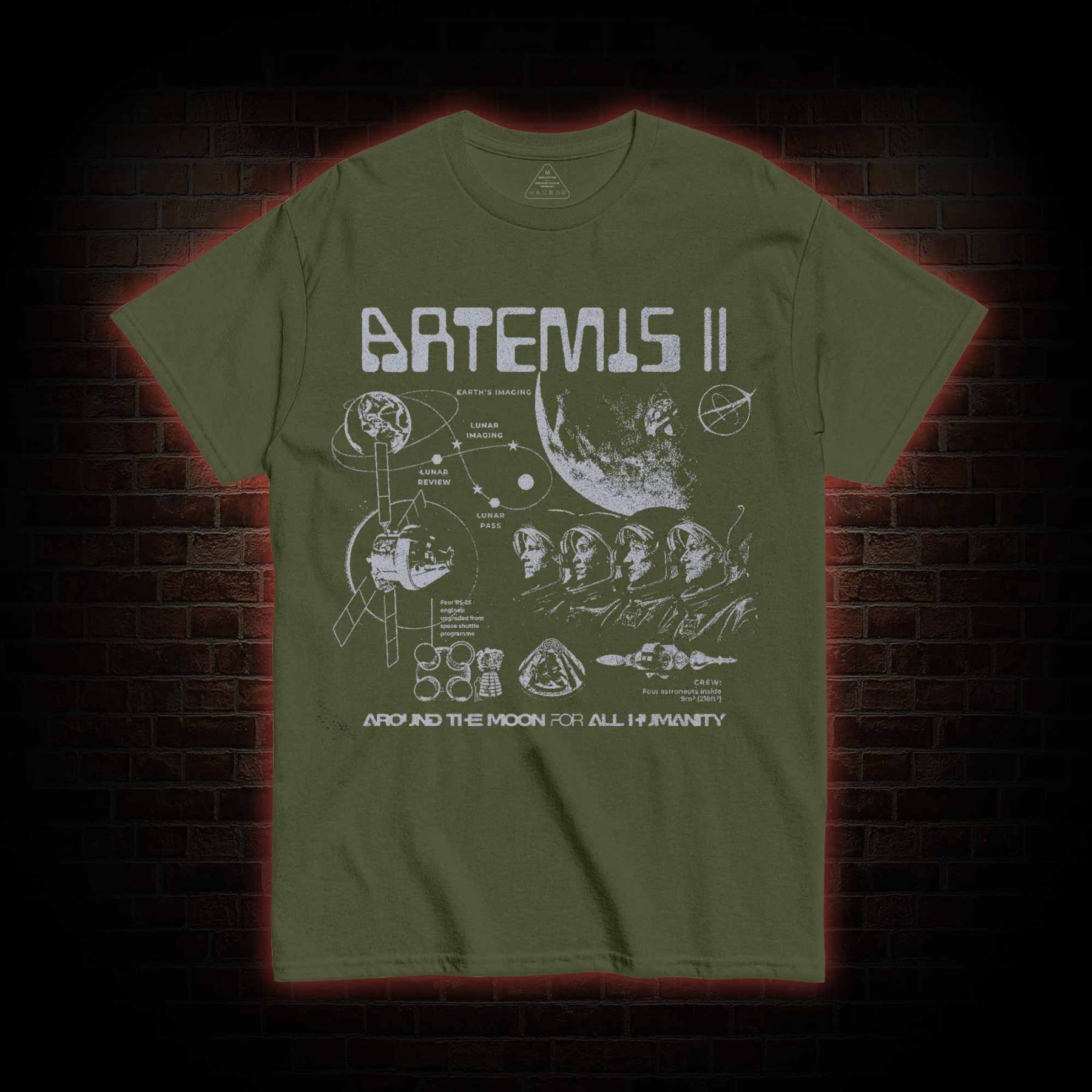 Around the Moon for All Humanity T-shirt