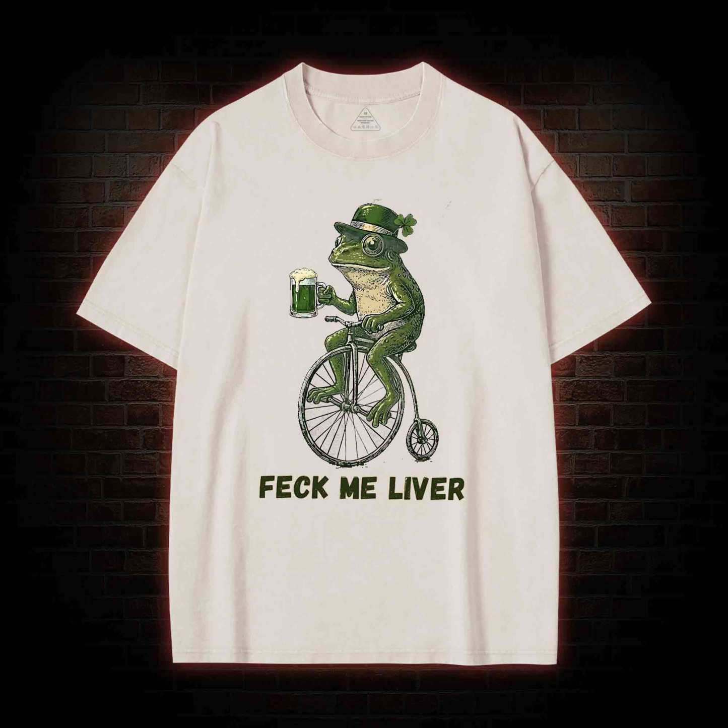 Funny Irish Frog Washed T-shirt