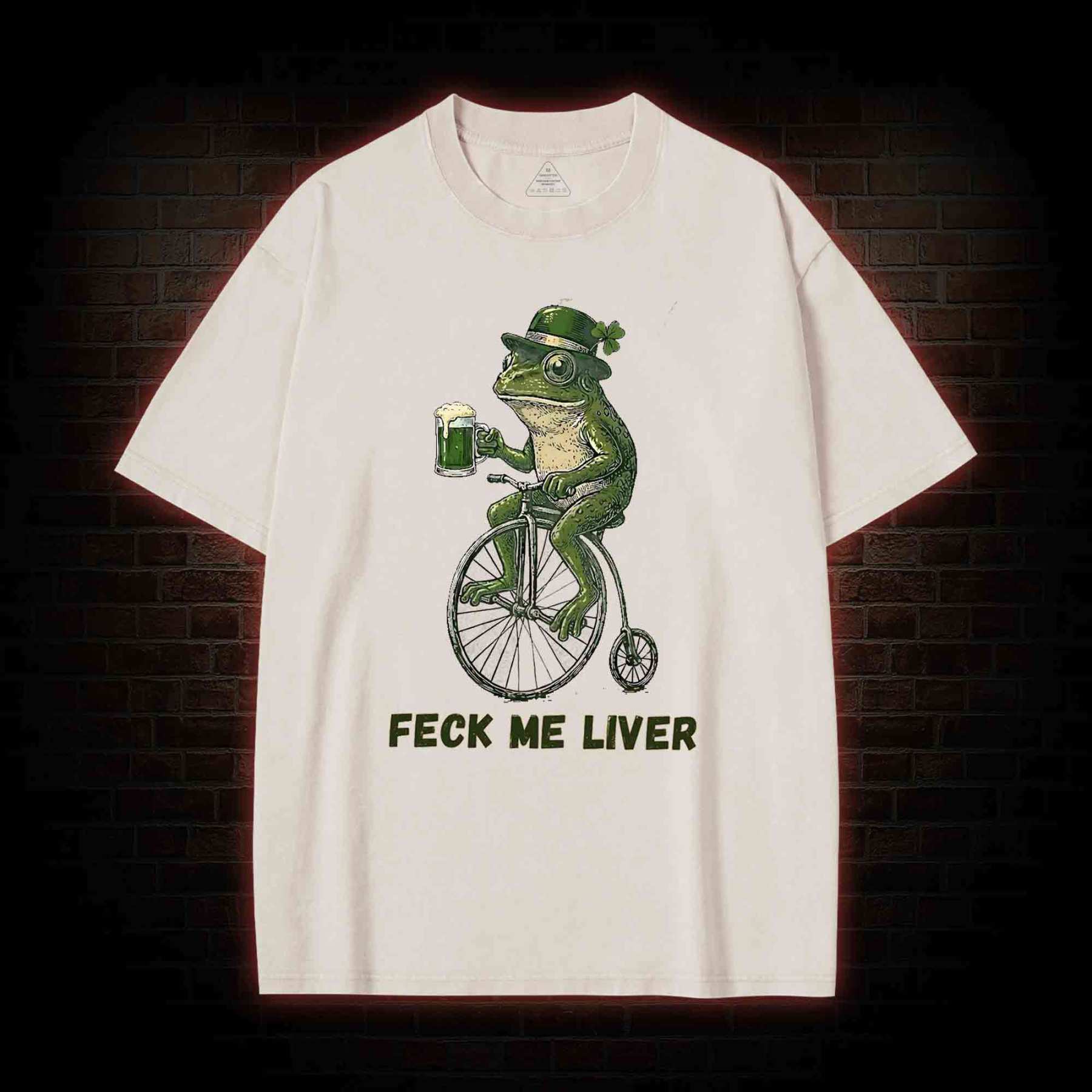 Funny Irish Frog Washed T-shirt