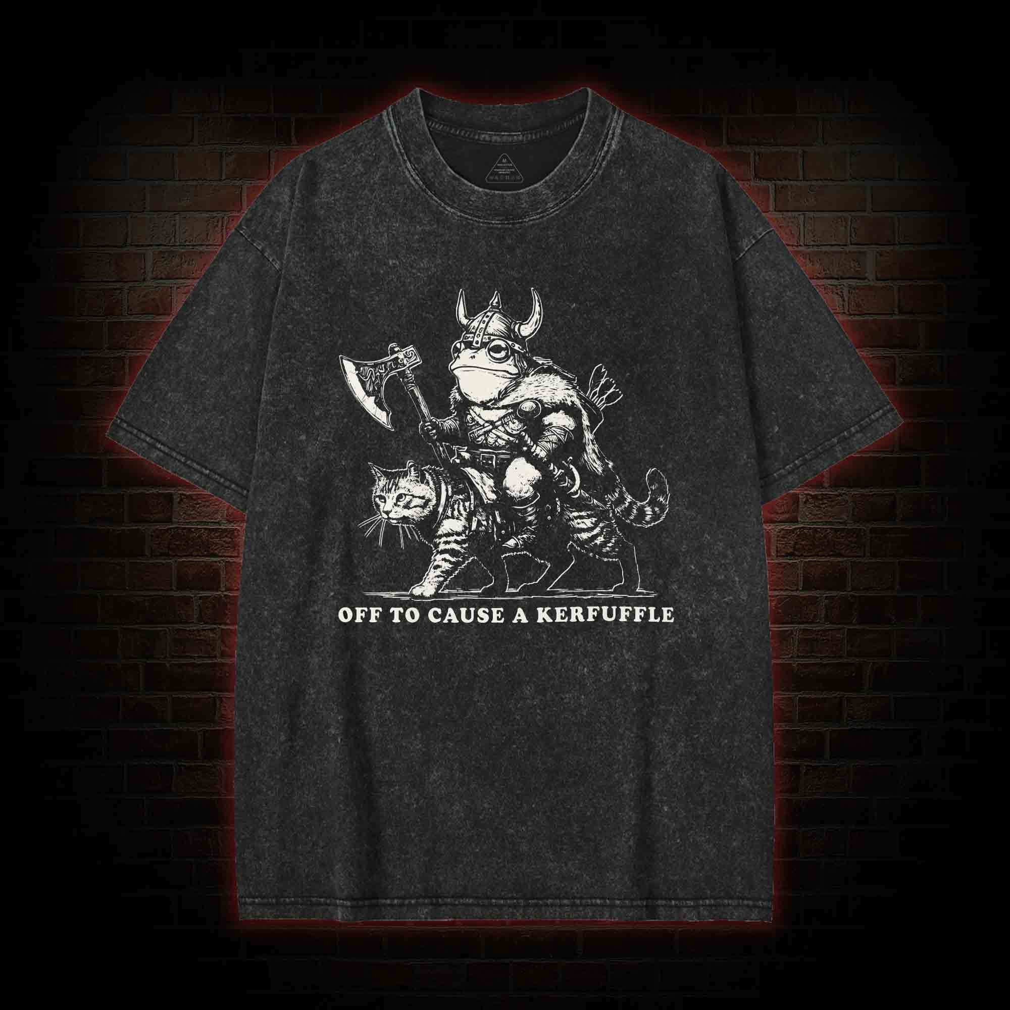 Off to Cause a Kerfuffle Washed T-shirt