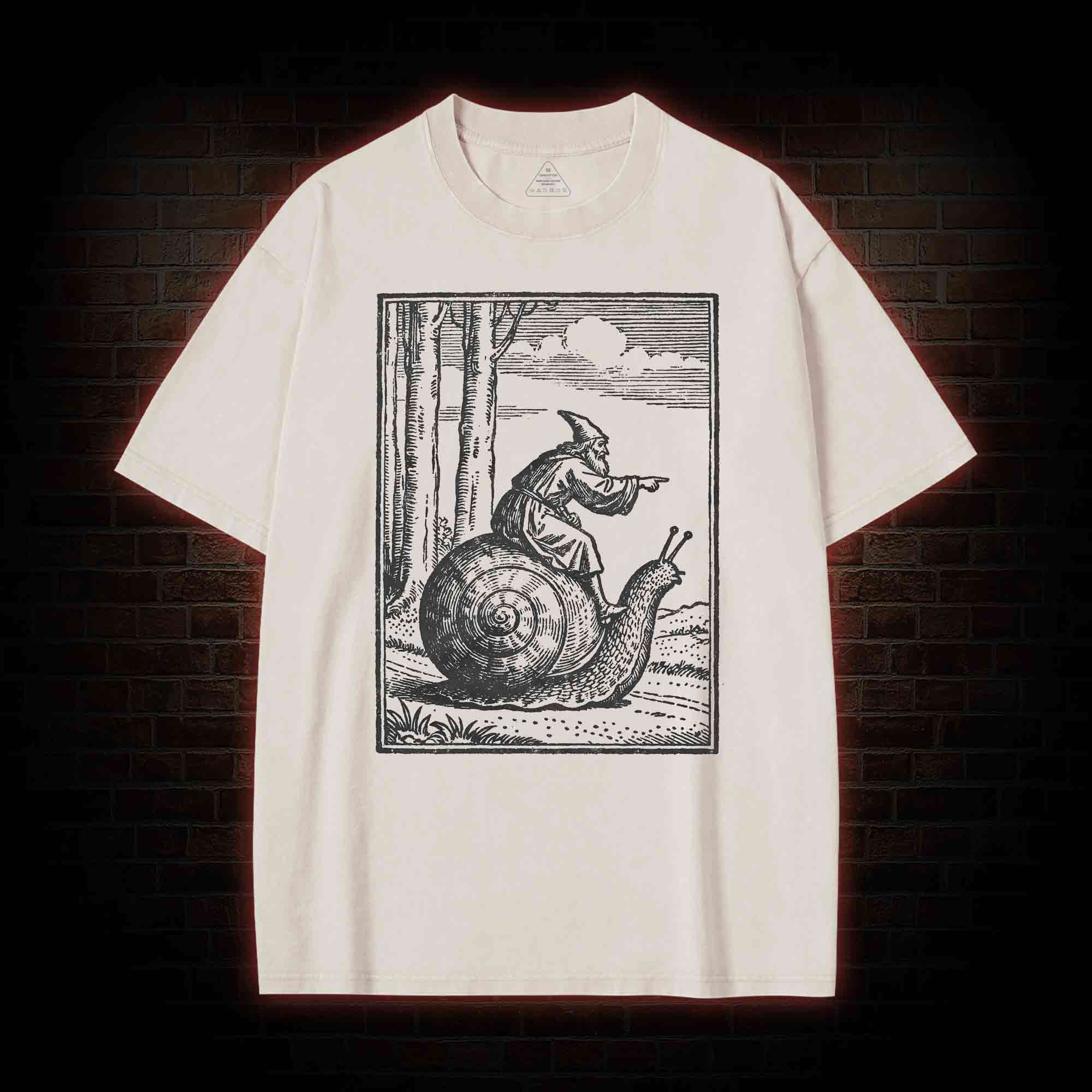 Medieval Snail Rider Washed T-shirt