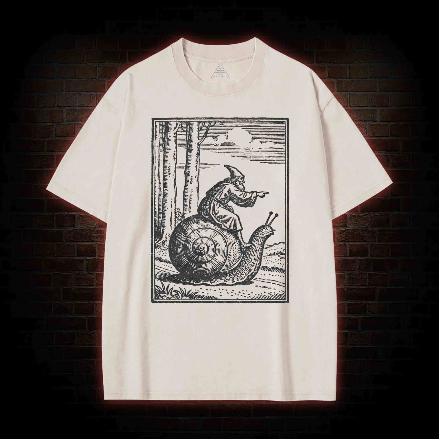 Medieval Snail Rider Washed T-shirt
