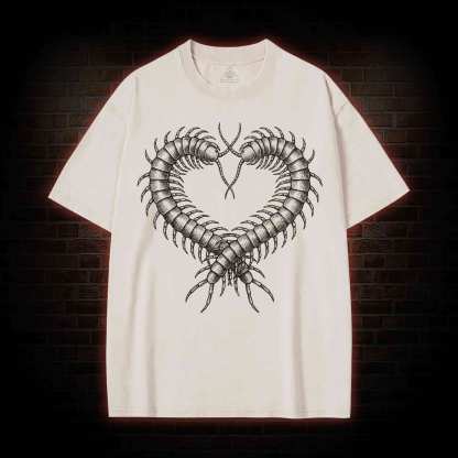 Centipede Heart Washed T-shirt