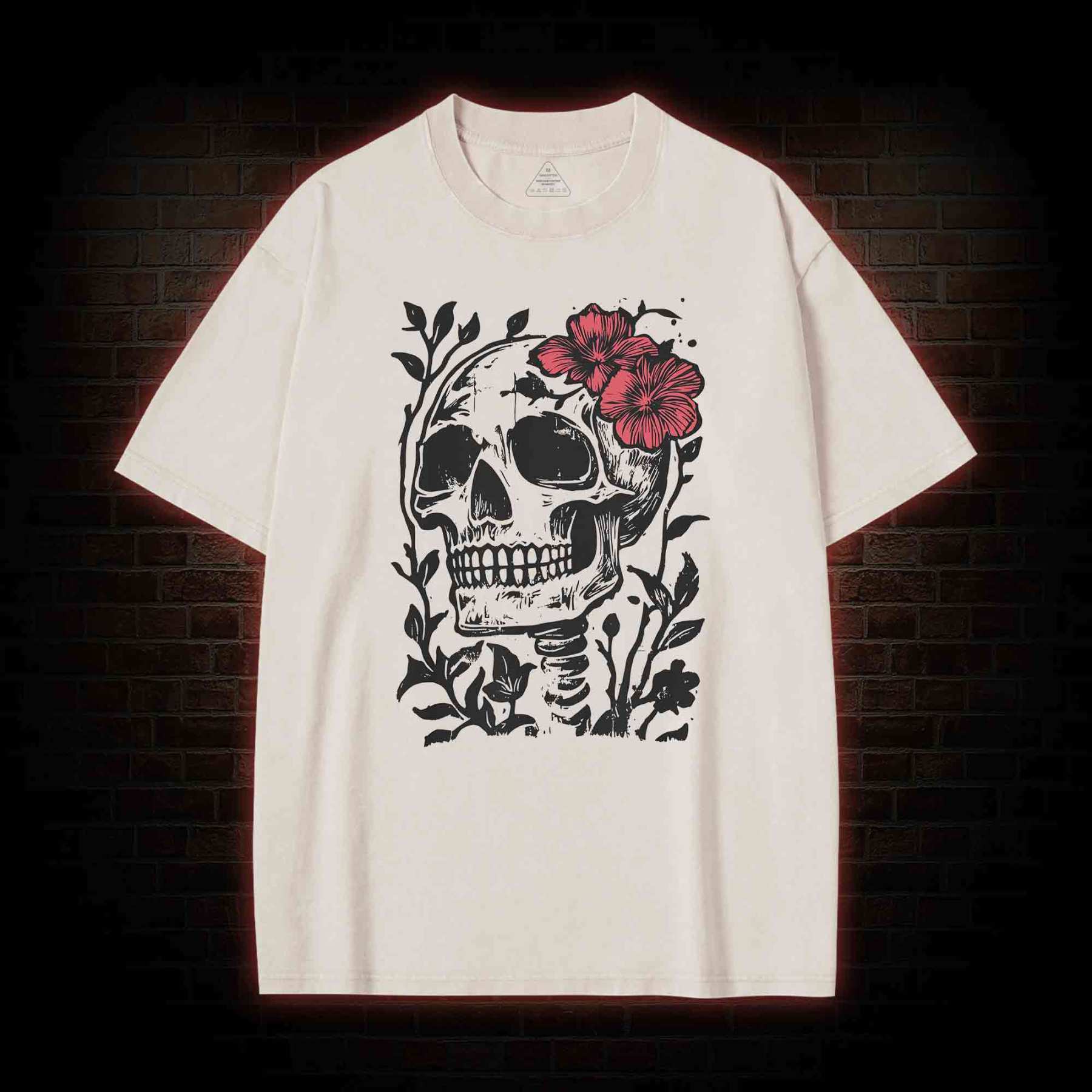 Flower Skull Washed T-shirt