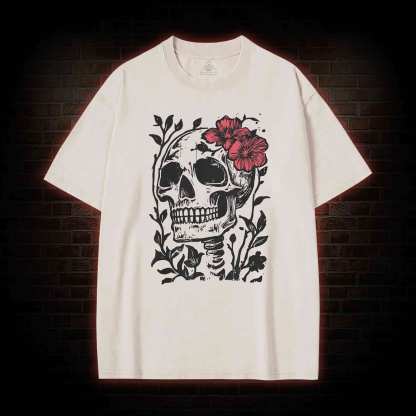 Flower Skull Washed T-shirt