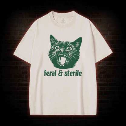 Feral and Sterile Cat Washed T-shirt