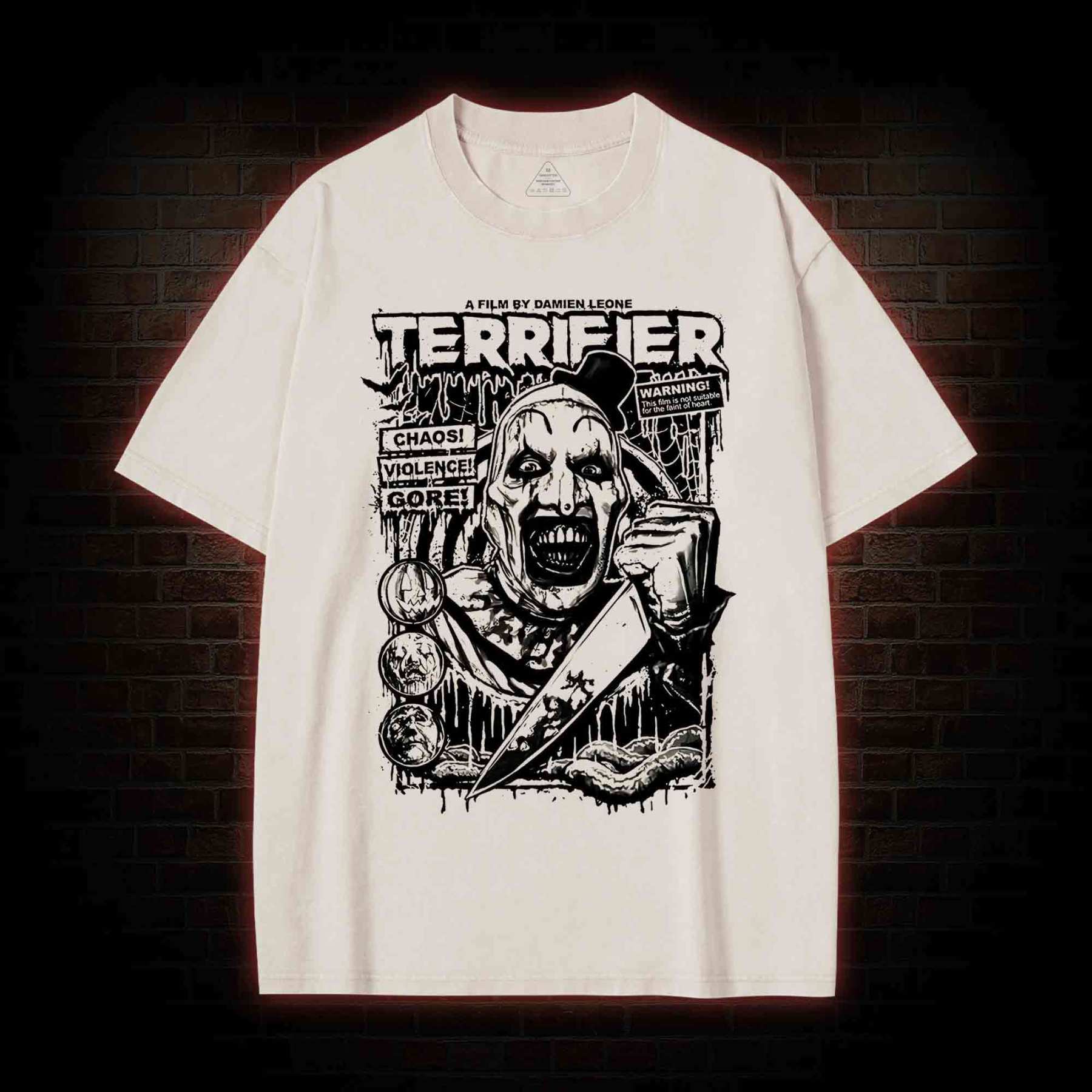 He was Creating an Evil Art form Washed T-shirt