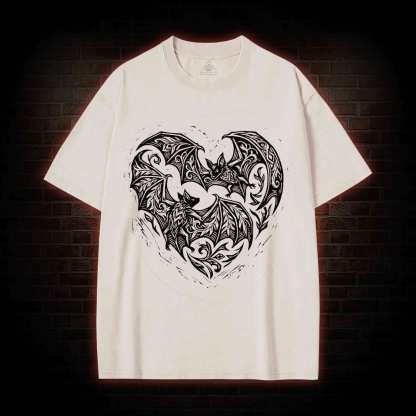 Vampire Bat Heart Washed T-shirt