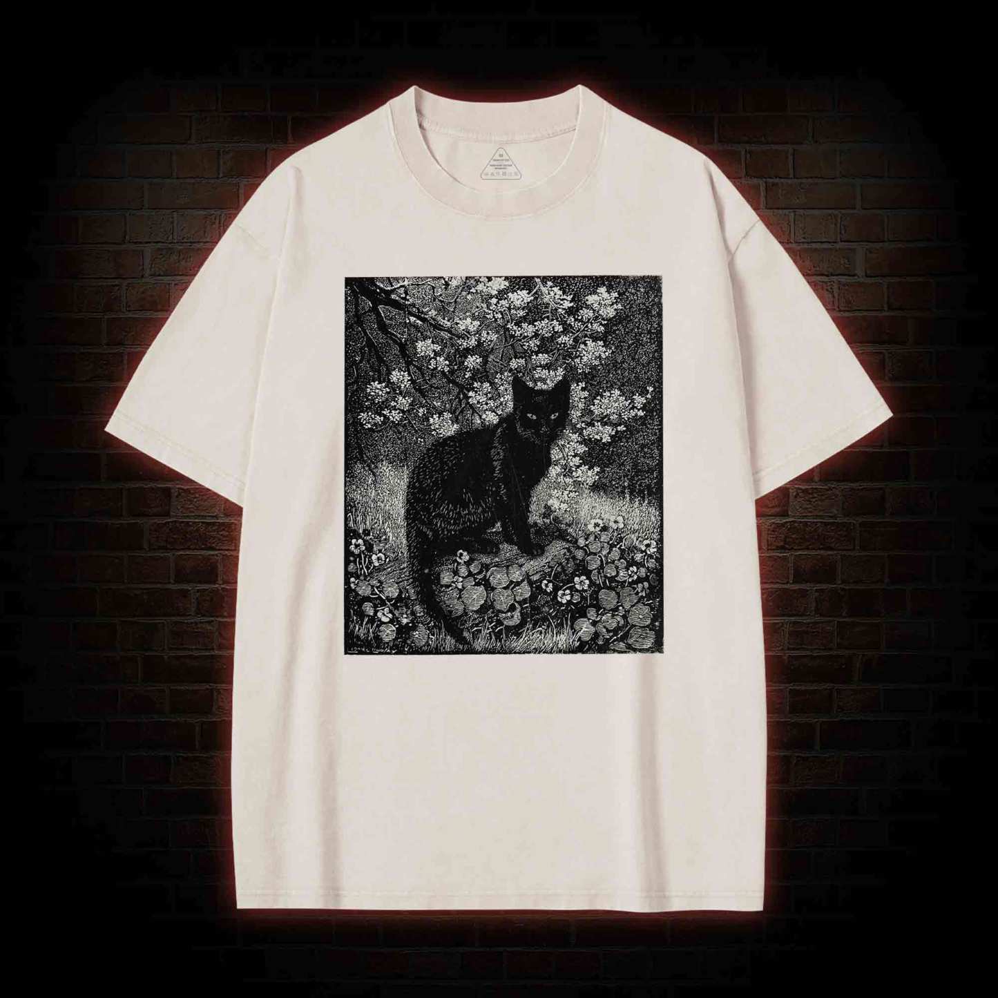 Vintage Black Cat Washed T-shirt