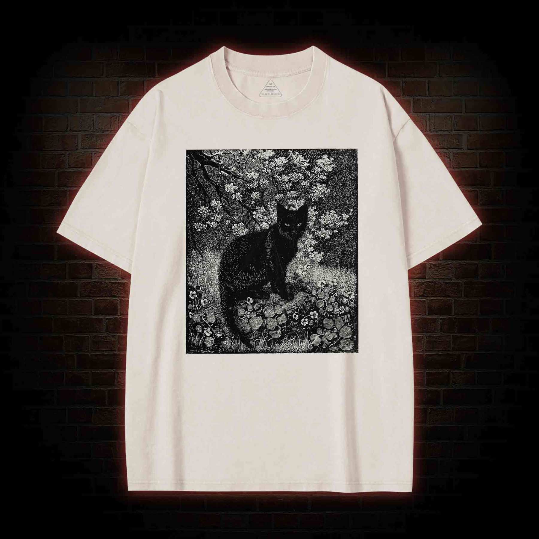 Vintage Black Cat Washed T-shirt