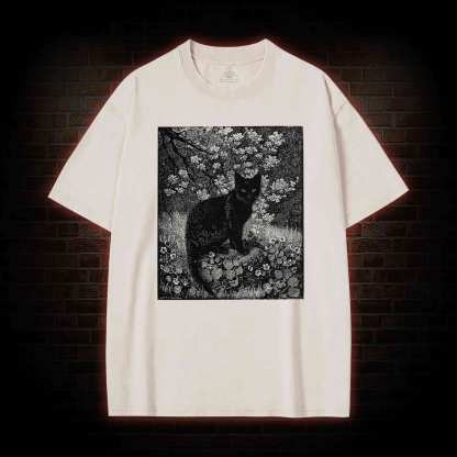 Vintage Black Cat Washed T-shirt