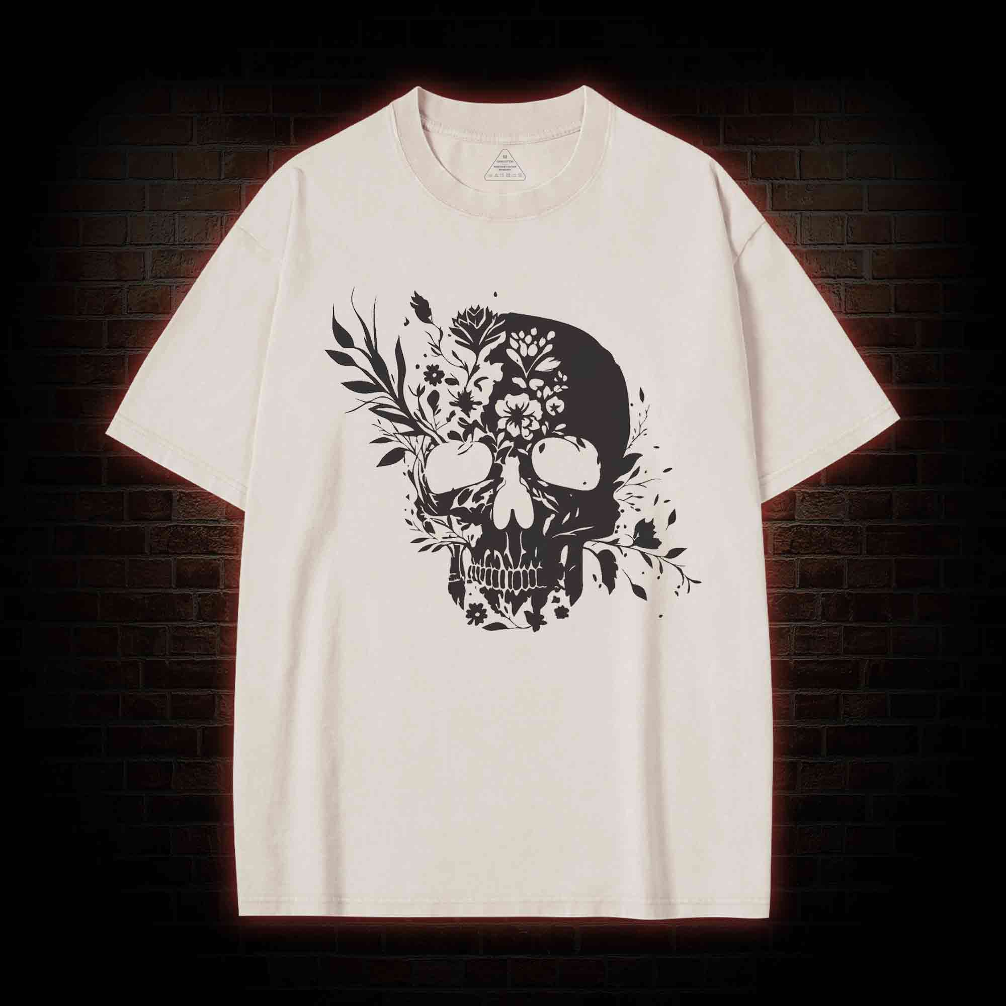Skull Floral Washed T-shirt