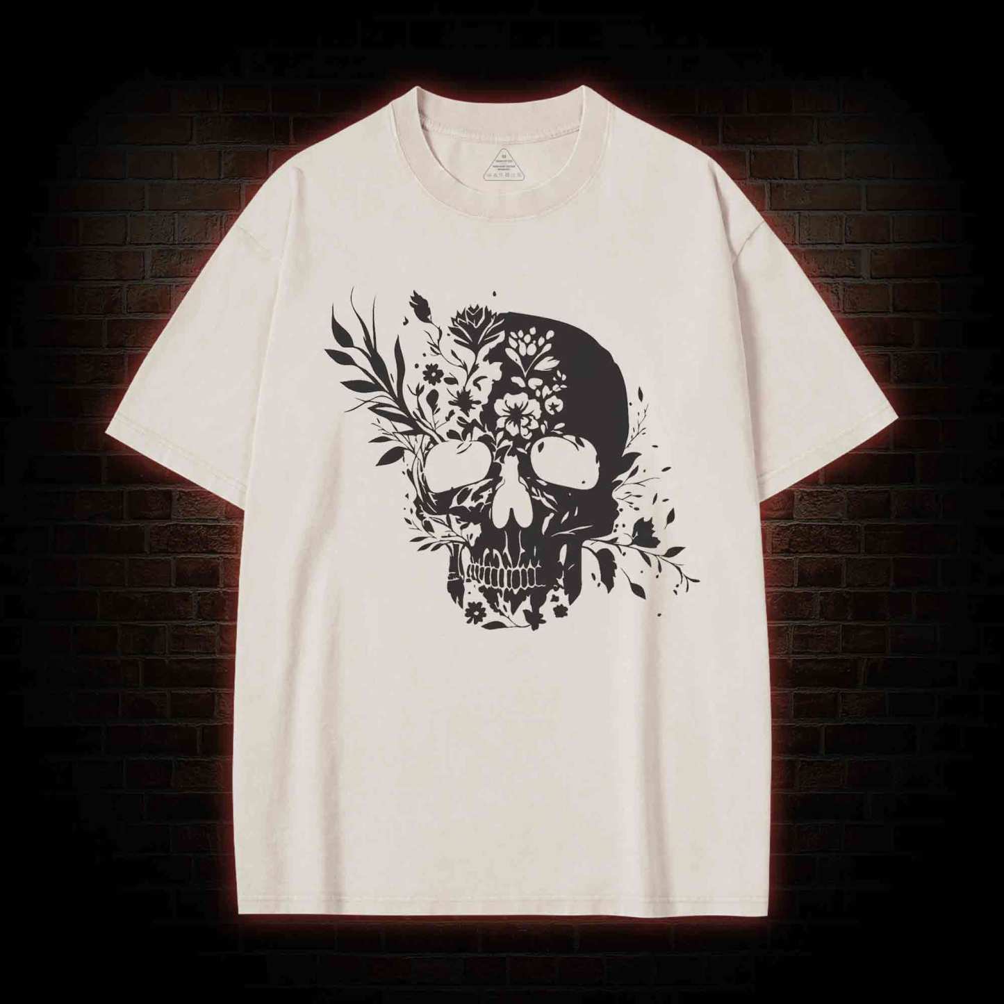 Skull Floral Washed T-shirt