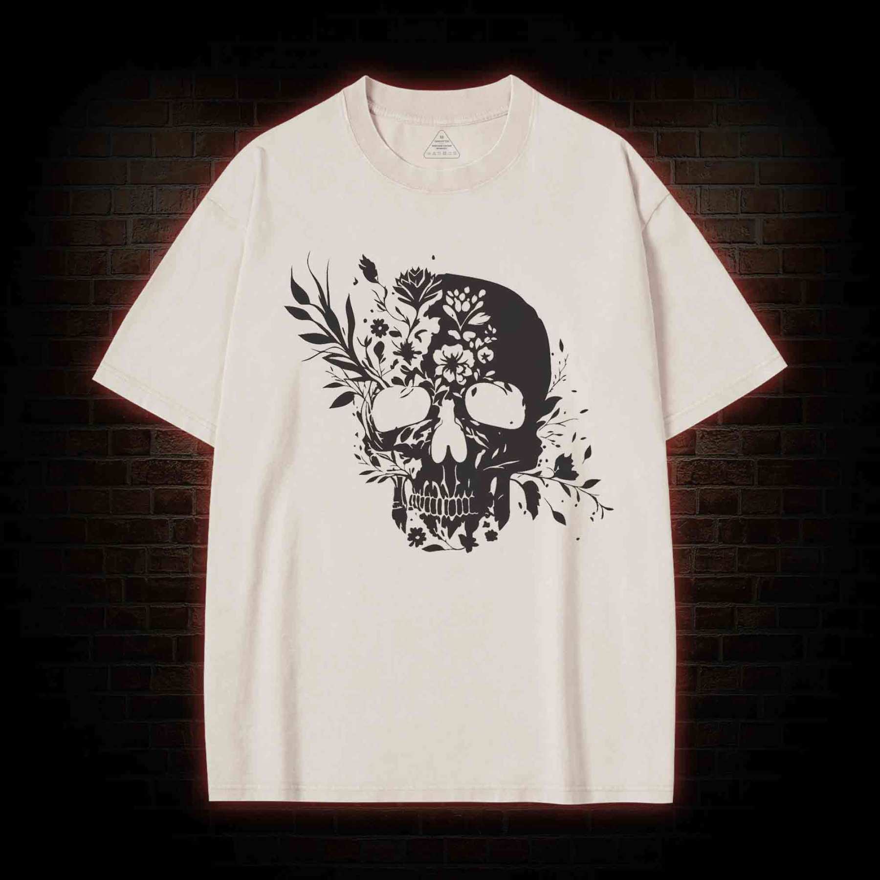 Skull Floral Washed T-shirt
