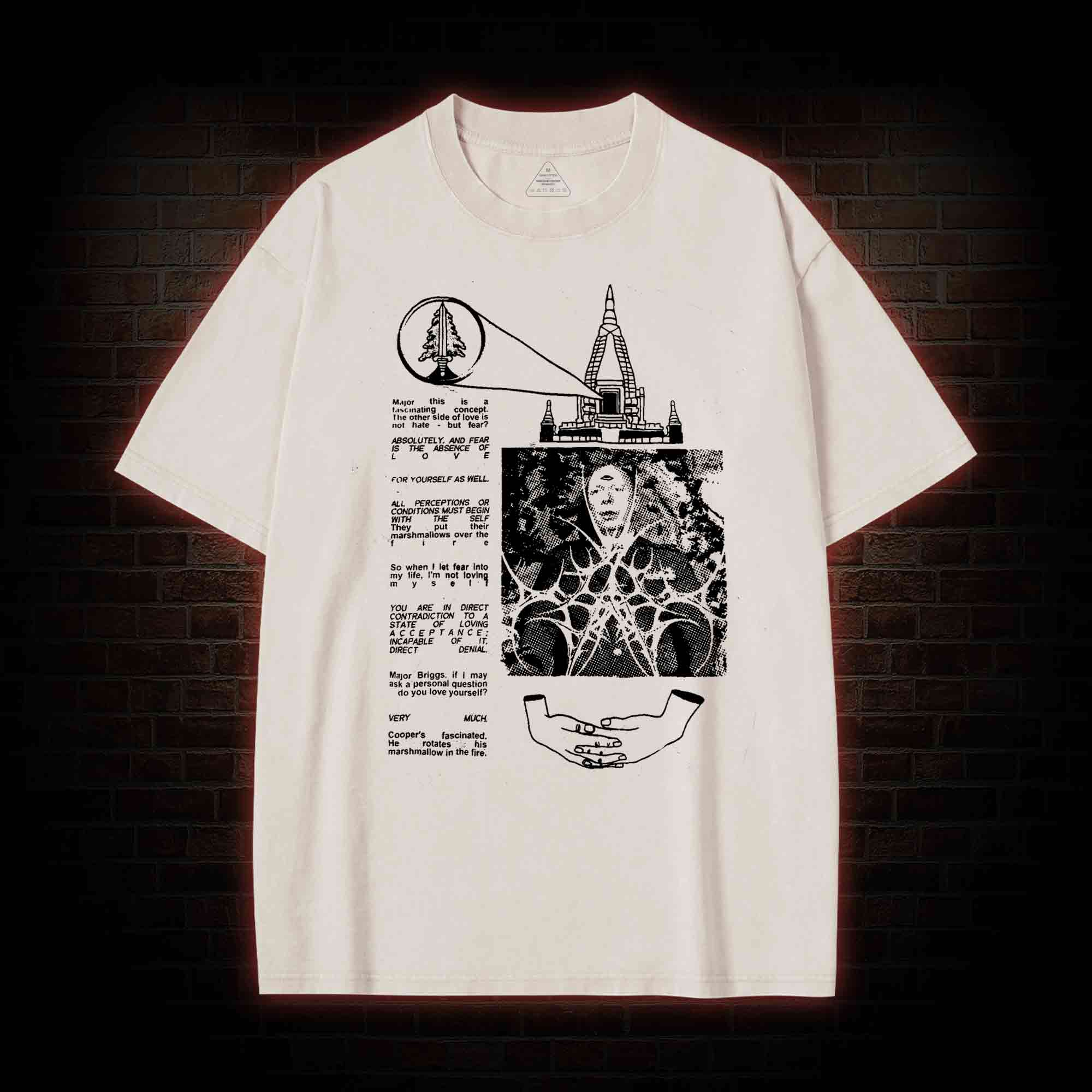 He Rotates His Marshmallow in the Fire Washed T-shirt