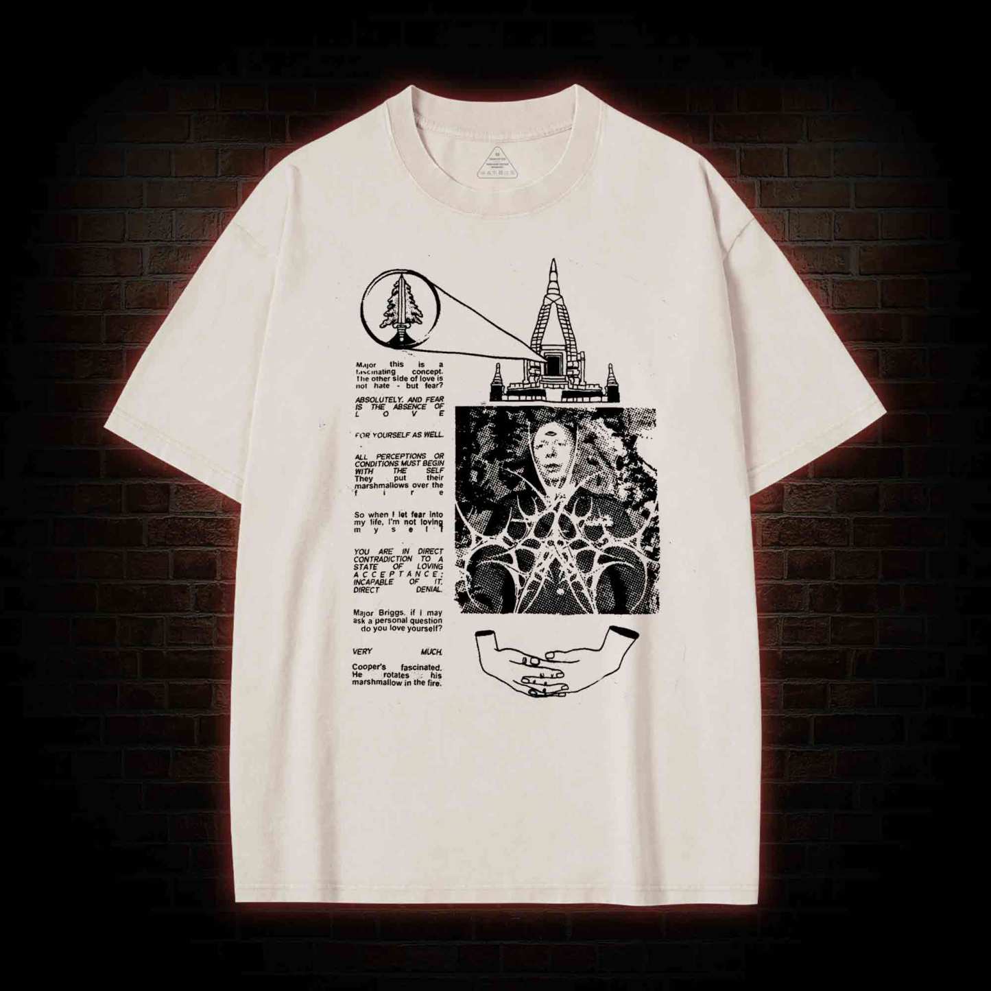 He Rotates His Marshmallow in the Fire Washed T-shirt
