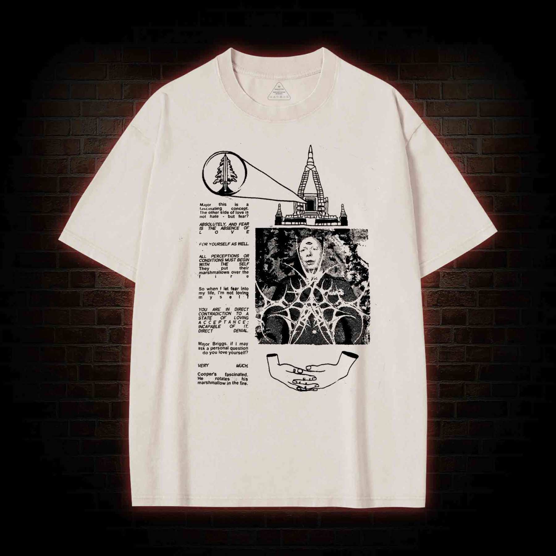 He Rotates His Marshmallow in the Fire Washed T-shirt