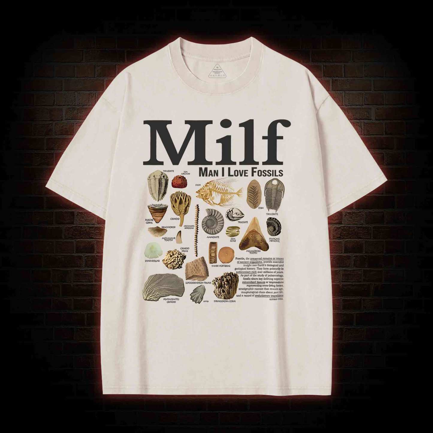 Man I Love Fossils Washed T-shirt