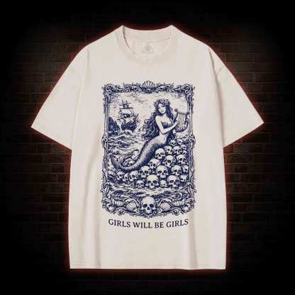 Girls will be Girls Washed T-shirt
