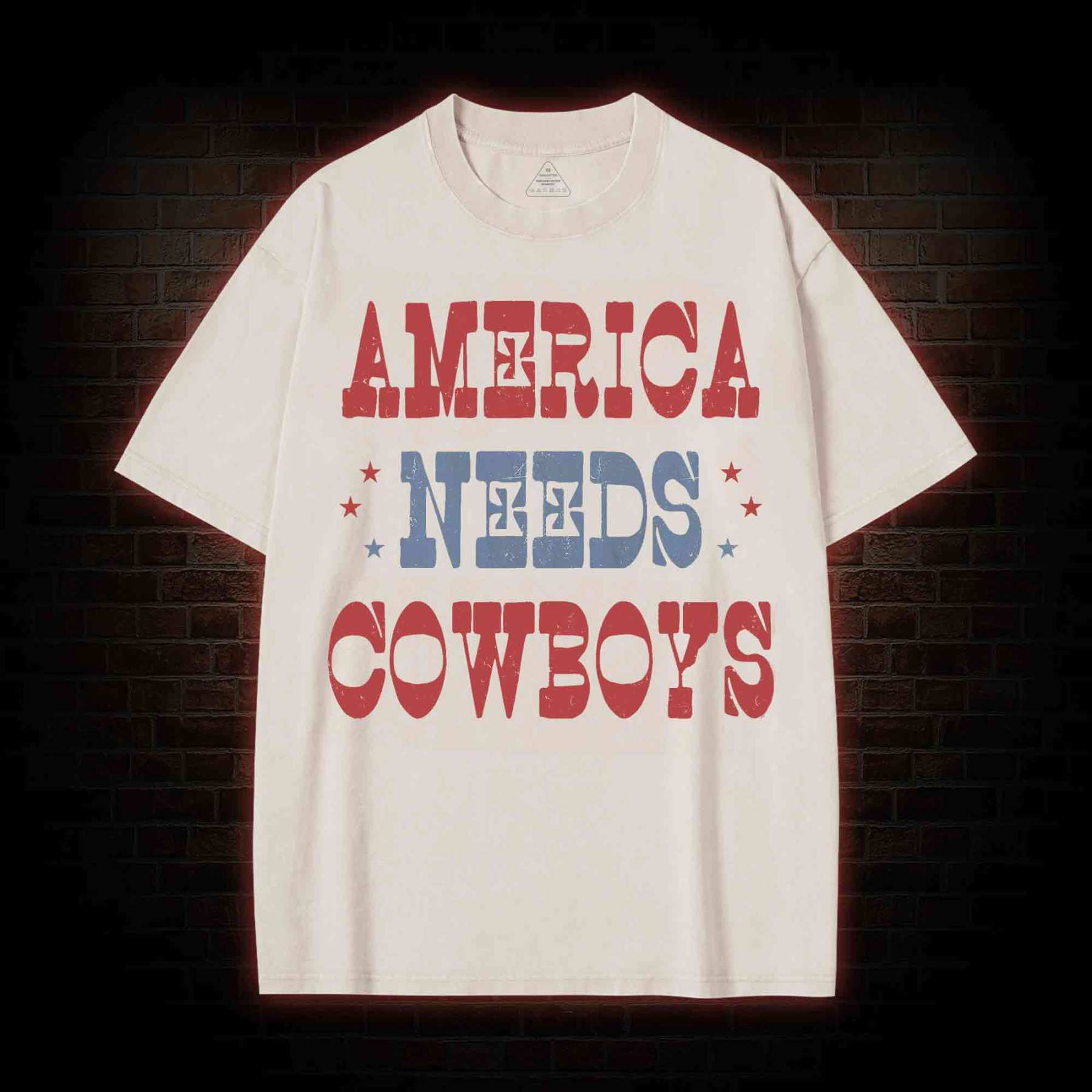 America Needs Cowboys Washed T-shirt