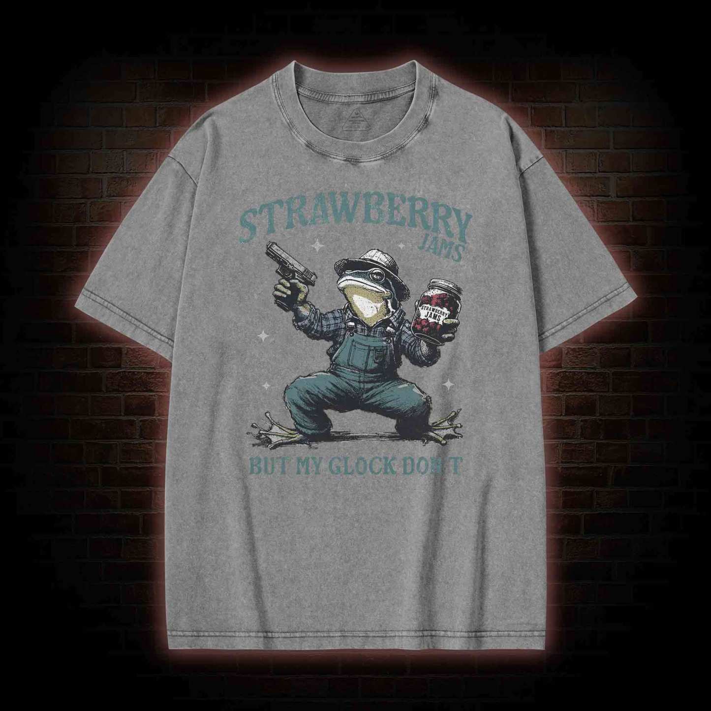 Strawberry Jams but My Glock Don't Washed T-shirt