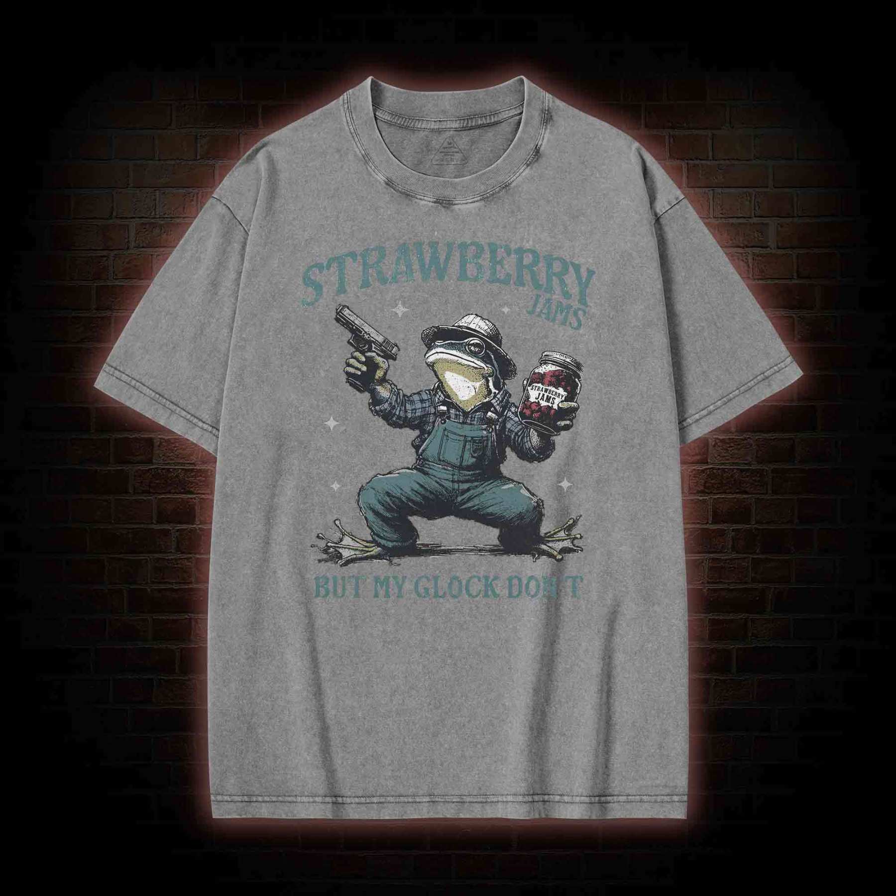 Strawberry Jams but My Glock Don't Washed T-shirt