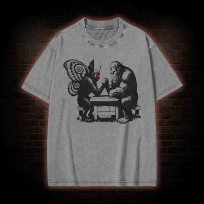 Bigfoot V Mothman Washed T-shirt