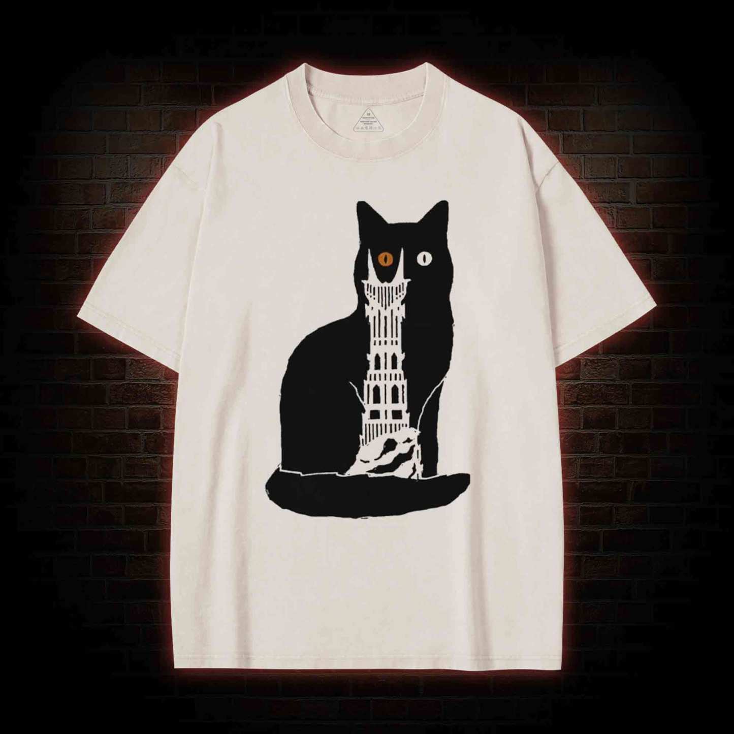 Cat Sauron Funny Washed T-shirt
