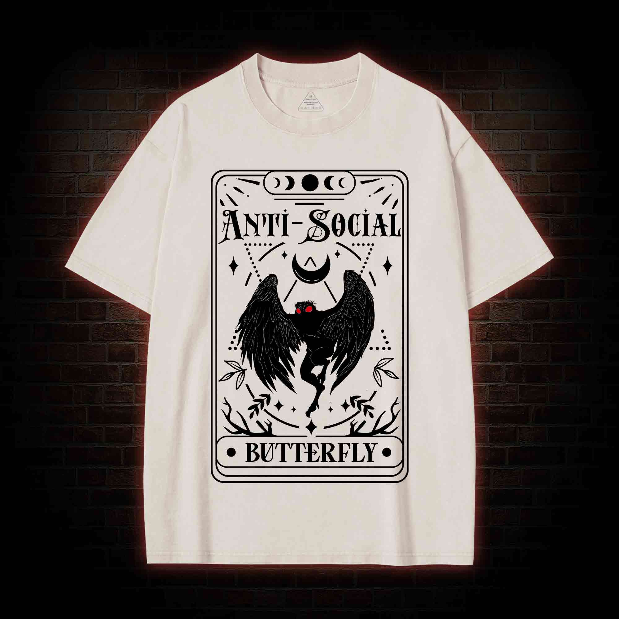 Mothman Tarot Card Washed T-shirt