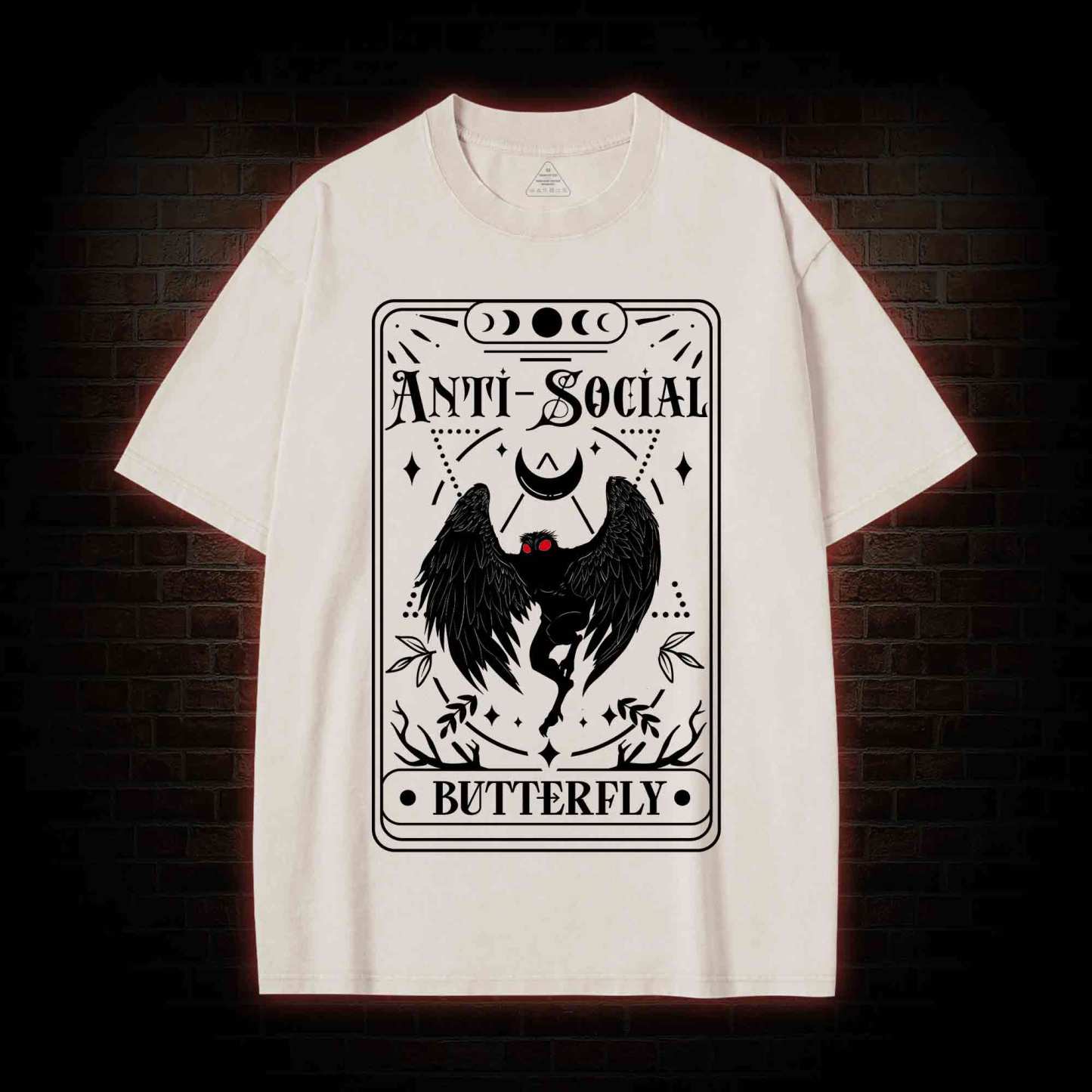 Mothman Tarot Card Washed T-shirt